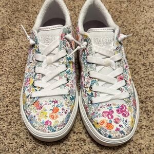 Skechers White Floral Athletic Shoes
